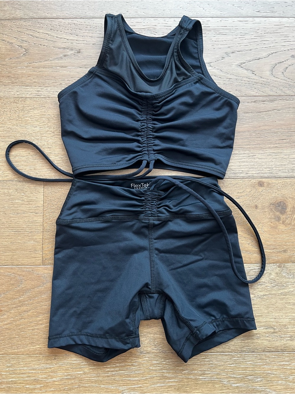 Flex tek Kids Black dance Top & Shorts Set